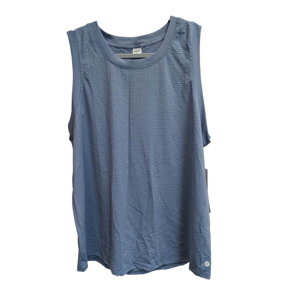 RBX Active Mens Blue Textured Performance Tank Top Muscle Shirt 1X NWT Gym Beach - Picture 8 of 10